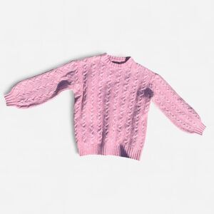 Vici Thick Pink cable knit sweater wool blend size s